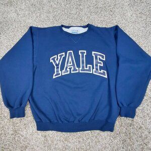 Vintage 90s Yale University Crewneck Sweatshirt Men’s Medium Navy Blue College